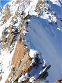 knife edge ridge approaching Malte Brun