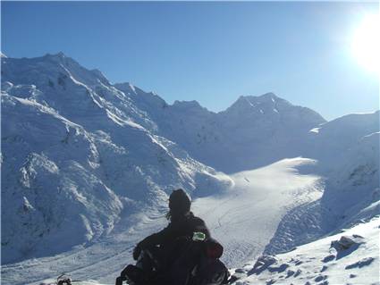 Overlooking the top of the Tasman Glacier