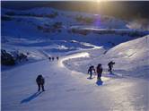 Night climbers heading for the Pinnacles