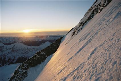 Sunset near the top of Aspiring