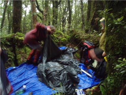 A wet and uncomfortable campsite