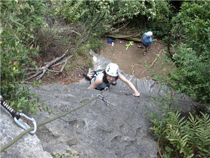 Natalie climbing