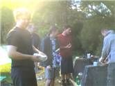 Allan's group having breakfast