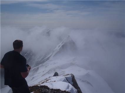 Dave looks back towards Pinnacle