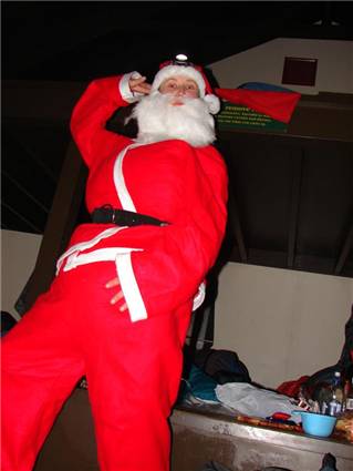 Santa busting a bit of a carol to impress the older generation