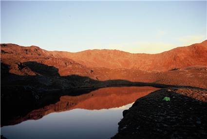 Sunset at camp on Red Hills