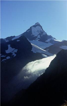 Mt Aspiring and cloud in Hector Col