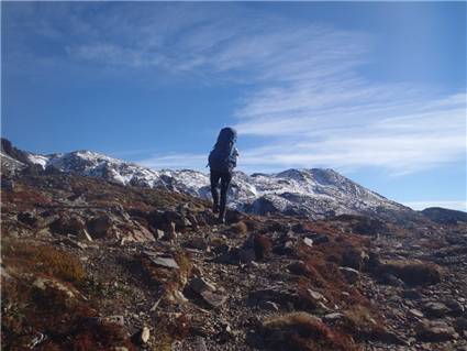 Snowy tops, heading up to Kaweka J