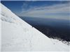 Final tricky section of traverse, slightly unnerving drop off immediately below