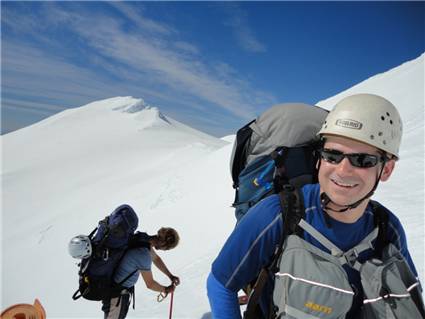 All smiles ready to descend into crater