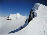 Cornices overhanging ridge