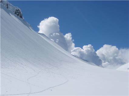 Debris on the slopes of Te Ataahua